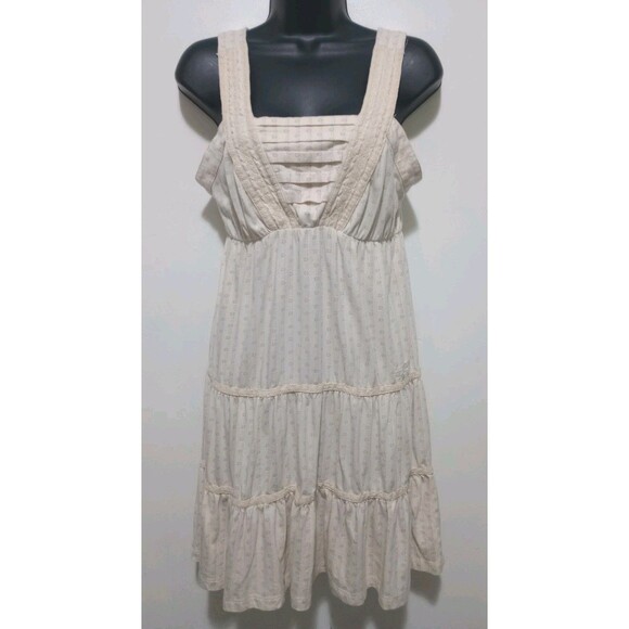 Vtg Billabong Beach Vibes Mini Dress Women's L Cream Swim Cover Up Jersey Knit - Picture 2 of 13